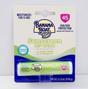 ⭐4/$15 Banana Boat Aloe Vera with Vitamin E Sunscreen Lip Balm, SPF 45
